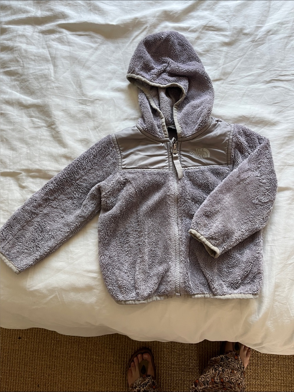 The North Face Lavender Gray Plush Fleece Hooded Jacket
